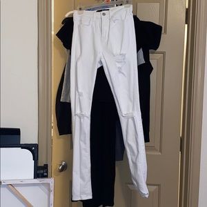 Ripped white Hollister jeans